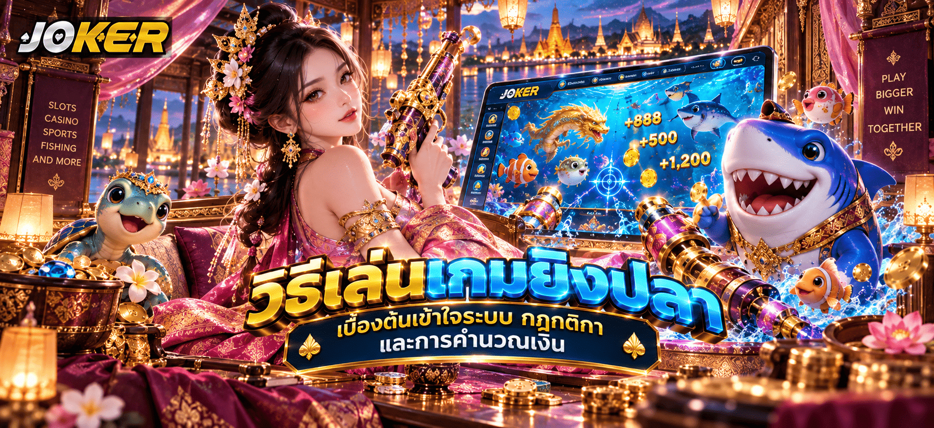 วิธีเล่นเกมยิงปลา